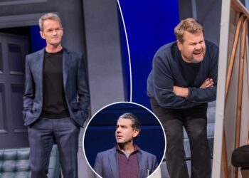 James Corden and Neil Patrick Harris drone on about paintings in retro Broadway comedy