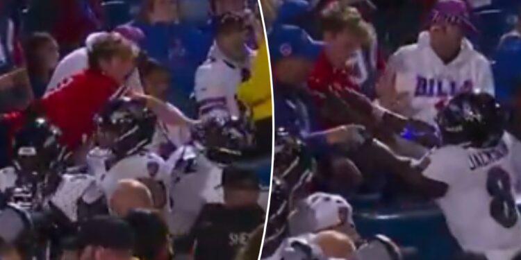 Lamar Jackson gets into wild skirmish with Bills fan