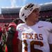 Arch Manning, Texas Longhorns quarterback #16, leaving the field.