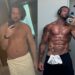 Collage of Shayne Jansen's before and after body transformation on Instagram