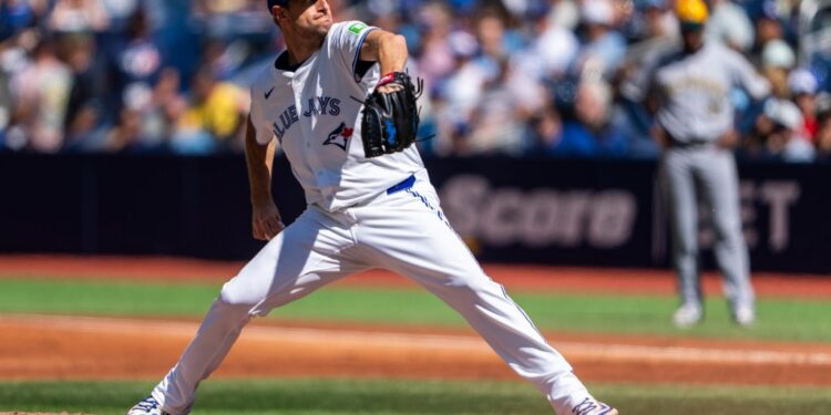 Toronto Blue Jays pitcher Max Scherzer pitching.