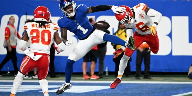 Malik Nabers had the lowest production of his career during the Giants-Chiefs game on Sept. 21, 2025.