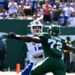 Micheal Clemons hits Josh Allen -- drawing a roughing the passer penalty -- during the Jets-Bills game on Sept. 14, 2025.