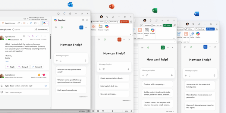 Microsoft’s Office apps now have free Copilot Chat features