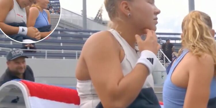 Mirra Andreeva has awkward US Open run-in with fan while on court
