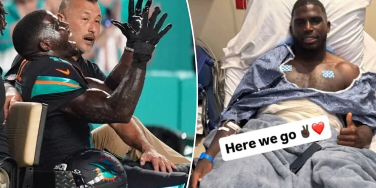 NFL fans stunned by Tyreek Hill's enthusiastic reaction to horror injury
