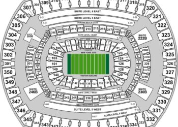 A map of East Rutherford's MetLife Stadium.