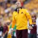 Minnesota Golden Gophers head coach P.J. Fleck at a football game.