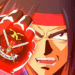 Screenshot from Super Robot Wars Y featuring Domon Kasshu holding up a fist that has the crest of the King of Hearts