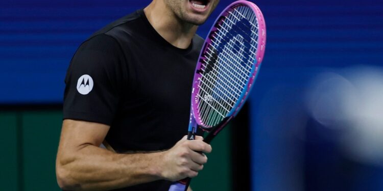 Taylor Fritz of the U.S. at the US Open Tennis Championships.
