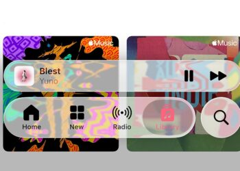 A screenshot of Liquid Glass in Apple Music,.