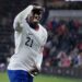 United States' Tim Weah celebrates after scoring during the second half in a CONCACAF Nations League quarterfinal second leg soccer match against Jamaica Monday, Nov. 18, 2024, in St. Louis.