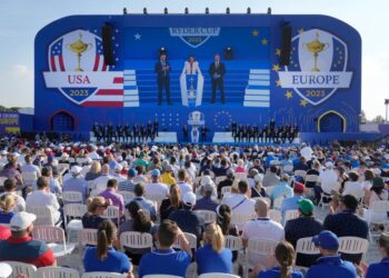 Ryder Cup opening ceremony where US Captain Zach Johnson and Europe Captain Luke Donald announce their initial Foursome teams.