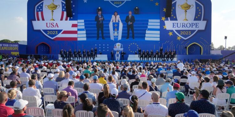Ryder Cup opening ceremony where US Captain Zach Johnson and Europe Captain Luke Donald announce their initial Foursome teams.