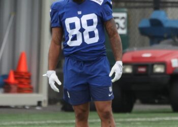 New York Giants wide receiver Xavier Gipson #88, watching practice at the Giants training facility in East Rutherford,