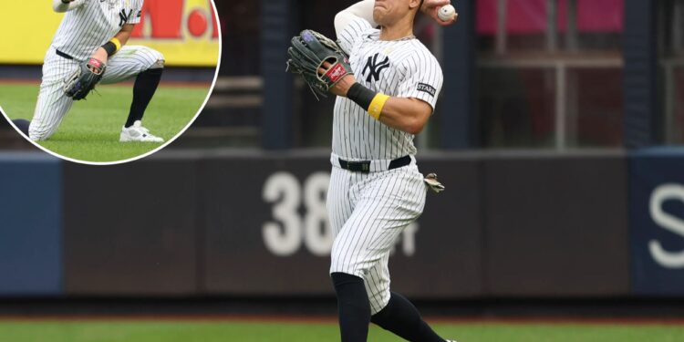 Yankees' Aaron Judge still impacted by injury during second game back in outfield