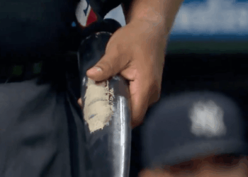 Taylor Trammel's bat was taken by the umpires.