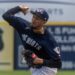 Elmer Rodriguez-Cruz throws a pitch for the Somerset Patriots.