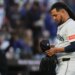 Seattle Mariners starting pitcher Luis Castillo walks back to the dugout after the top of the fourth inning in Game 2 of baseball's American League Division Series against the Detroit Tigers, Sunday, Oct. 5, 2025, in Seattle.