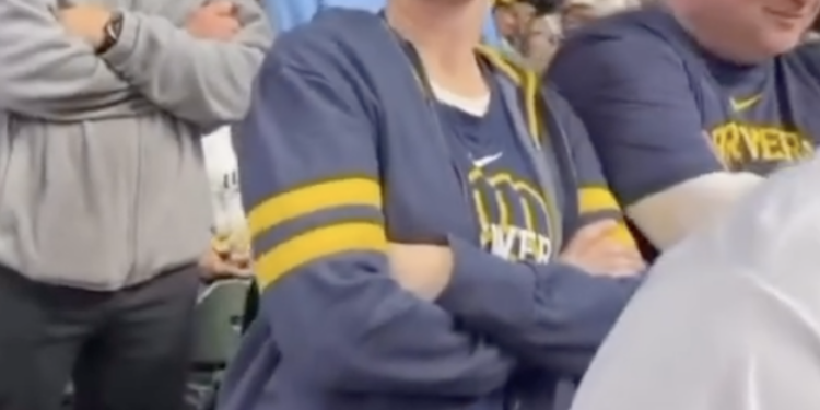 Shannon Kobylarczyk at a Milwaukee Brewers game.