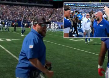 Brian Daboll's uninhibited reaction after Jaxson Dart's first Giants touchdown
