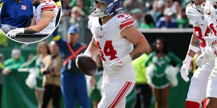 Cam Skattebo is the Giants' energy man even when he can't take the field