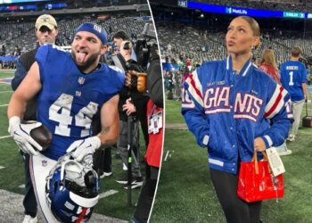 Cam Skattebo's girlfriend Chloe Rodriguez represents at Giants rookie's biggest game yet
