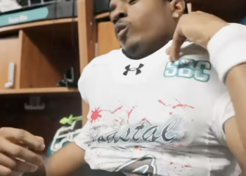 Coastal Carolina shows off their glow-in-the-dark jerseys.