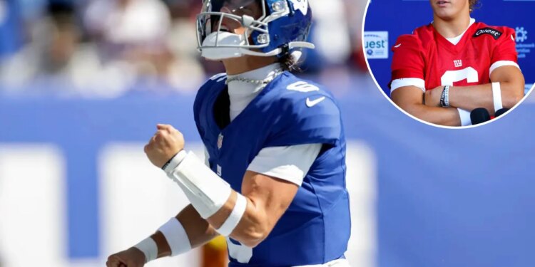 Giants' Jaxson Dart carrying Saints 'chip' on his shoulder