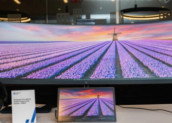 HP’s new 49-inch curved ultrawide monitor has a pop-up webcam