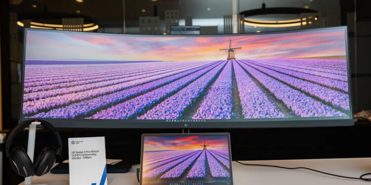 HP’s new 49-inch curved ultrawide monitor has a pop-up webcam