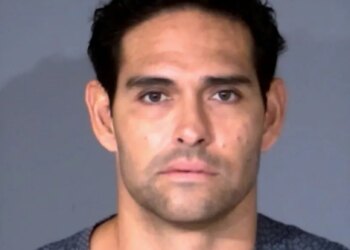 Mark Sanchez's mugshot after he was booked and processed at the Marion County, Indiana jail on October 12, 2025 following an alleged attack on a 69-year-old man.
