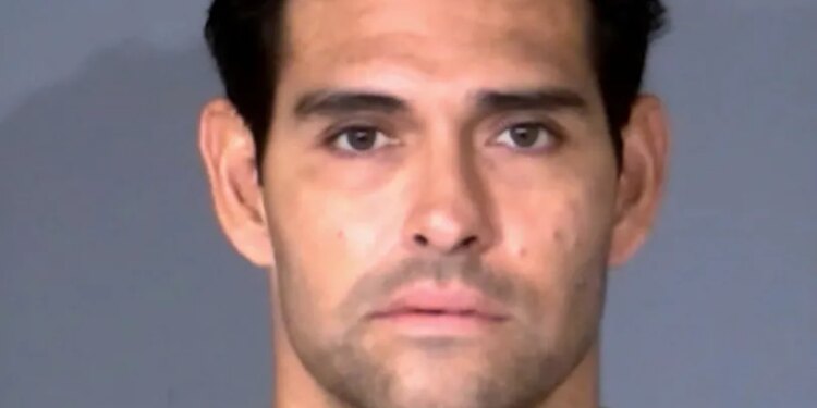 Mark Sanchez's mugshot after he was booked and processed at the Marion County, Indiana jail on October 12, 2025 following an alleged attack on a 69-year-old man.