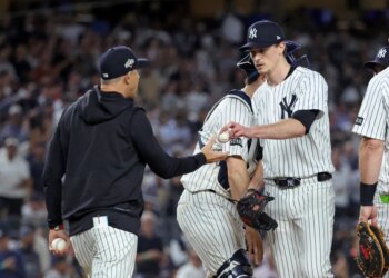 Aaron Boone takes out Max Fried during the seventh inning of the Yankees' Game 1 AL wild-card loss to the Red Sox.