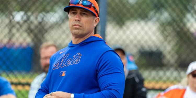 Mets assistant pitching coach Desi Druschel looks on at Spring Training, Thursday, Feb. 20, 2025, in Port St. Lucie, FL.