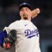 Dodgers pitcher Blake Snell throwing a baseball.