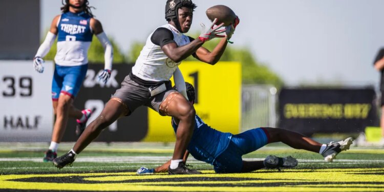 Jamier Brown catching a football during OT7 Week 5.