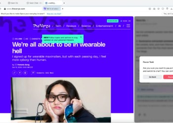 Screenshot of The Verge’s Victoria Song on Opera’s Neon browser.