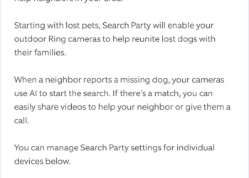 <em>Search Party was enabled by default in my Ring app.</em>