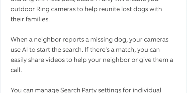 <em>Search Party was enabled by default in my Ring app.</em>