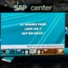 The San Jose Sharks Jumbotron displaying "SJ SHARKS FANS LOVE ICE!! GET'EM BOYZ!"