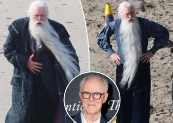 See John Lithgow as Dumbledore in first set photos from the new HBO 'Harry Potter' series.