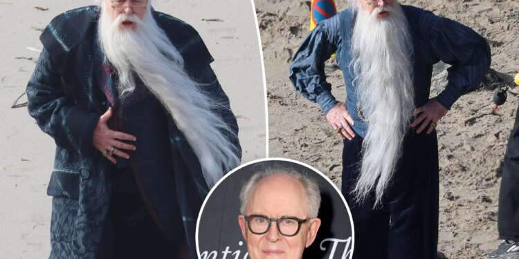 See John Lithgow as Dumbledore in first set photos from the new HBO 'Harry Potter' series.