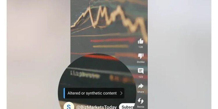 An example of the AI labels on YouTube content.