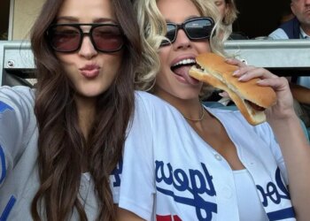 Sydney Sweeney and Kaylee McGregor at a Dodgers game.