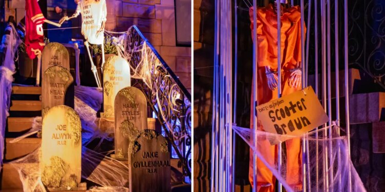 Taylor Swift Halloween decorations with her exes' names on tombstones go viral