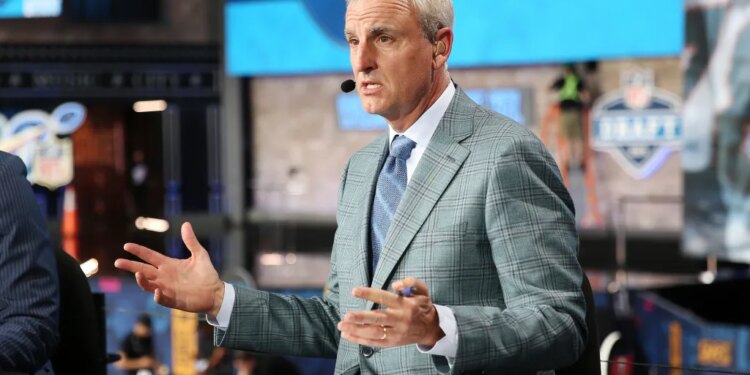 Trey Wingo is seen on the set of ESPN "SportsCenter" on Wednesday, April 24, 2019, in Nashville, Tenn.