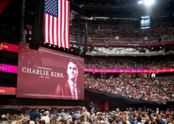 The Charlie Kirk Memorial at State Farm Stadium.