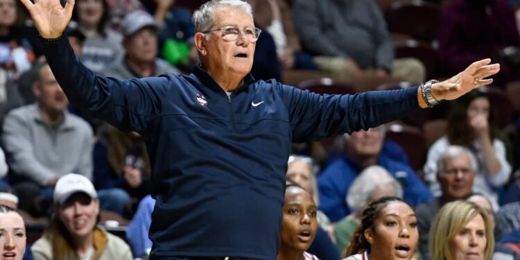 UConn head coach Geno Auriemma, coaching during a game last season, said on Oct. 22, 2025 that he would like for the Huskies and Red Storm women's basketball teams to play at Madison Square Garden again.