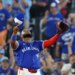 Vladimir Guerrero Jr. of the Toronto Blue Jays reacts after the final out of the 9th inning.